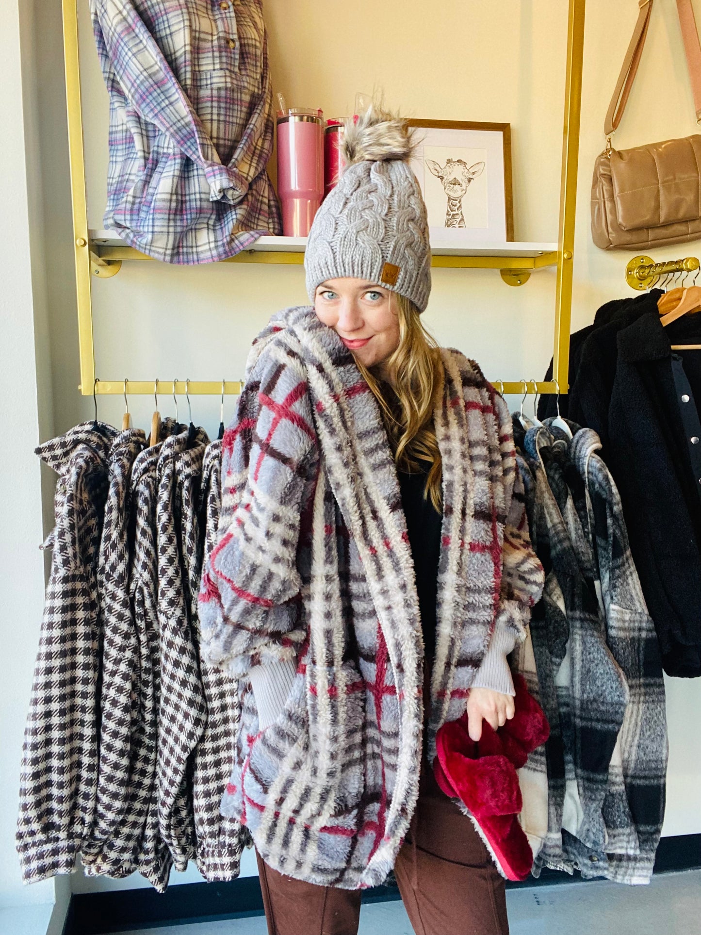 Grey Mix Checkered Hoodie