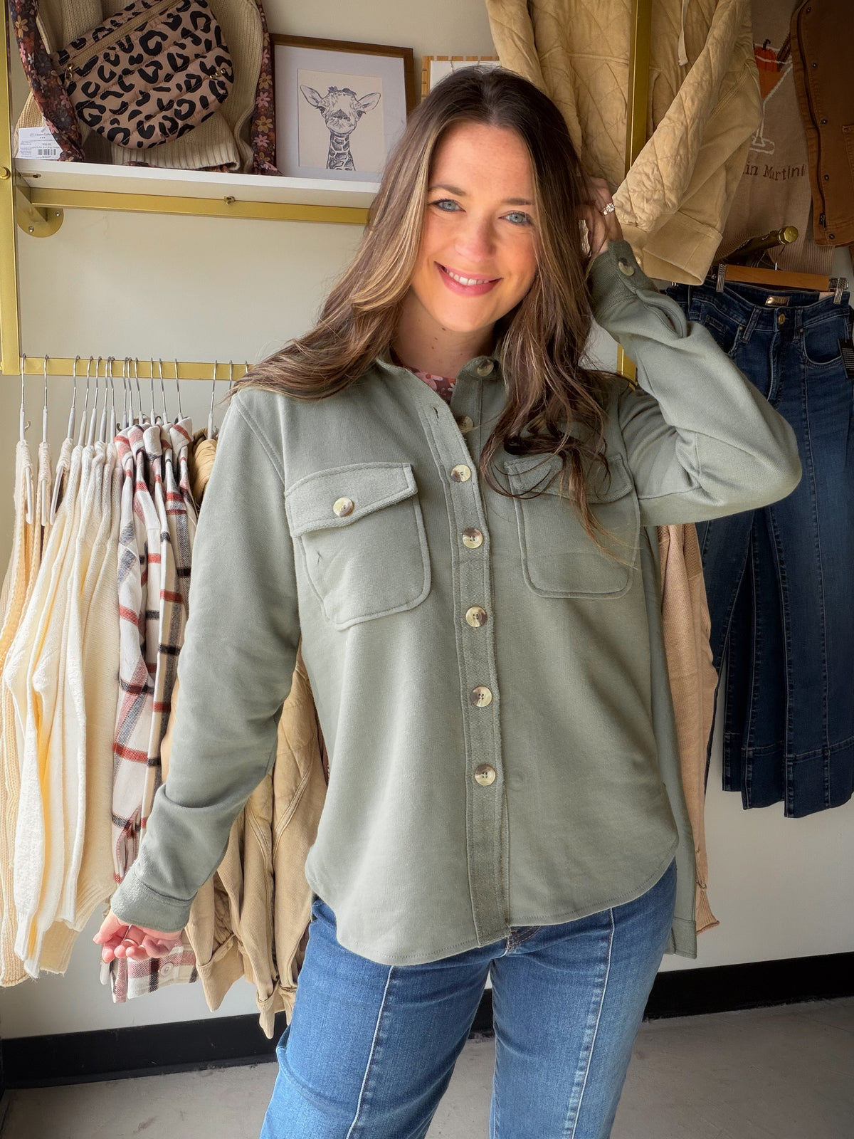 Sea Spray French Terry Shacket