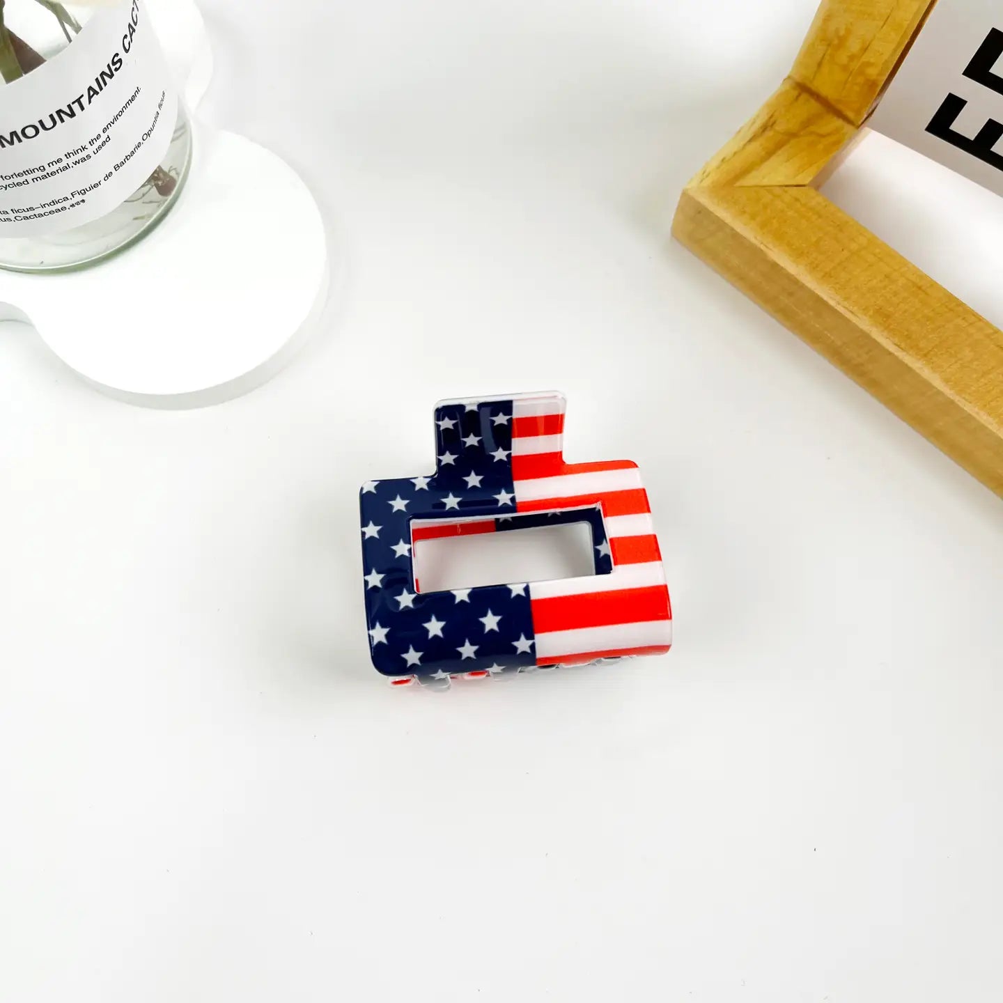 Independence Day Us Patriotic Star Pattern Square Hair Clip