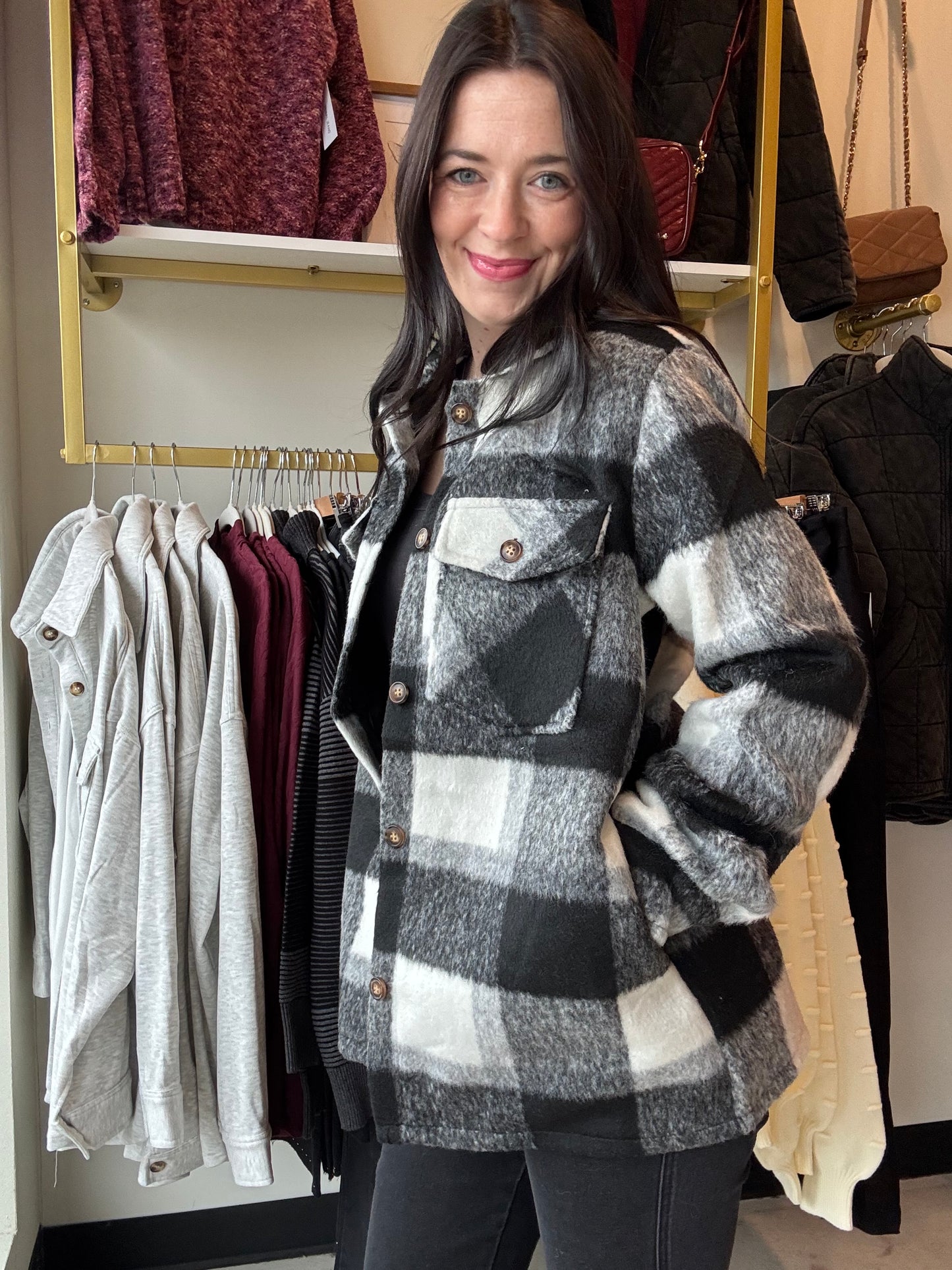 Black & White Plaid Jacket