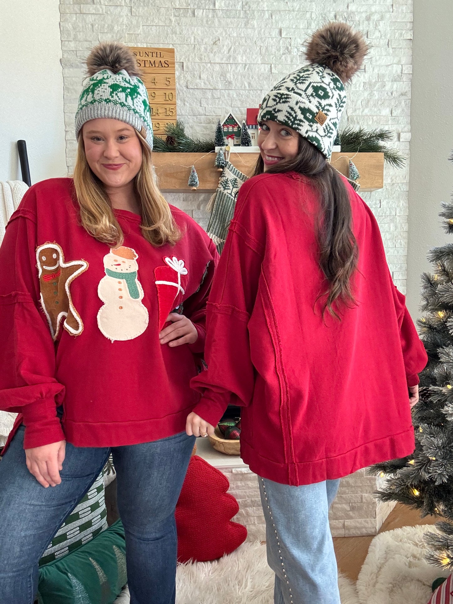 Crimson Holiday Patch Sweatshirt