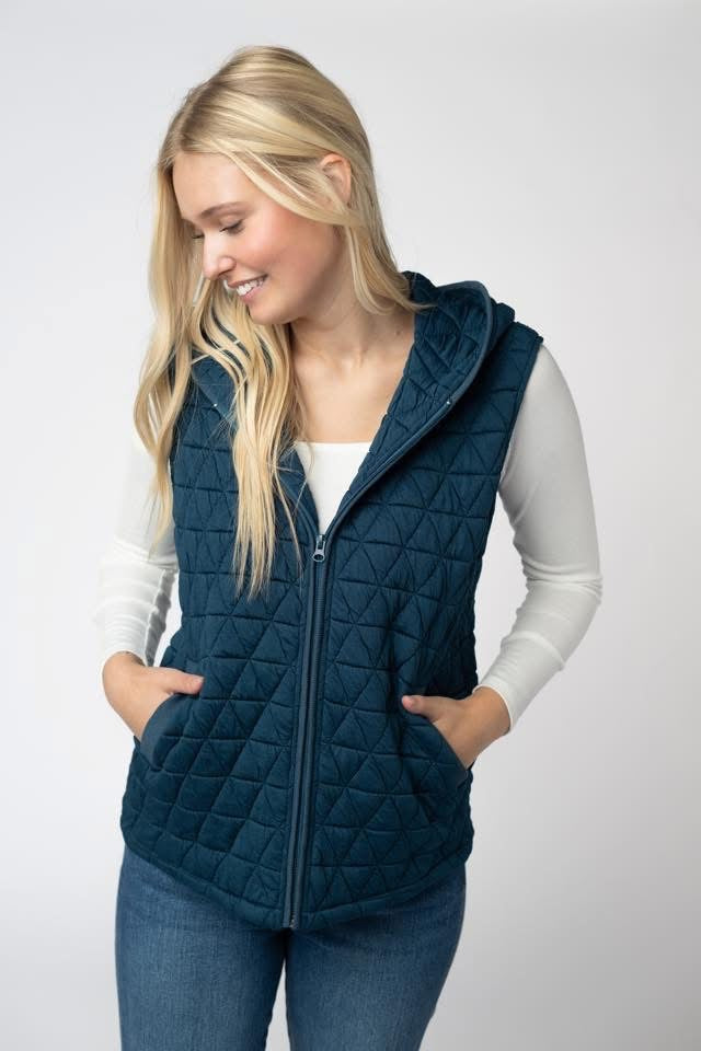Deep Teal Quilted Vest - 75% Balance