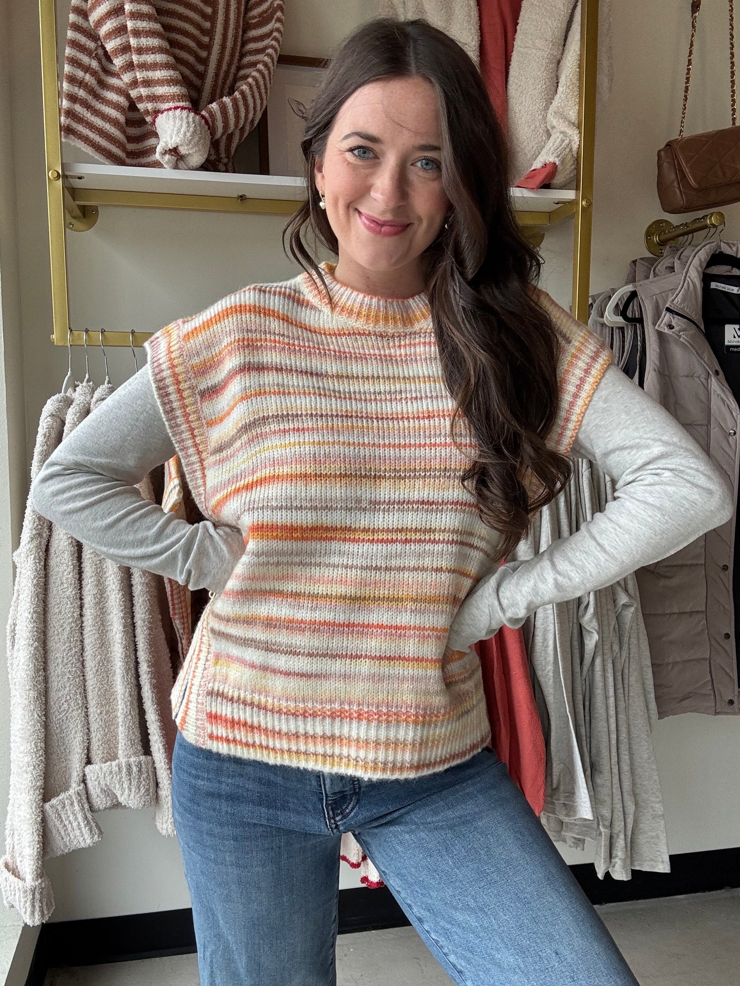 Sunkissed Sleeveless Button Sweater