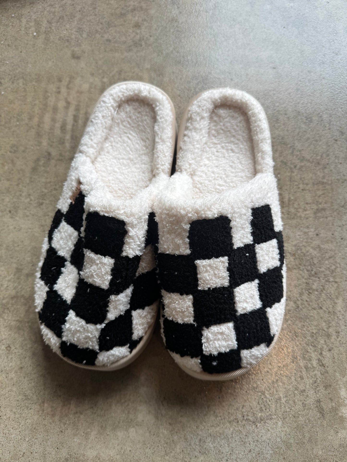 Checkered Platform Slippers
