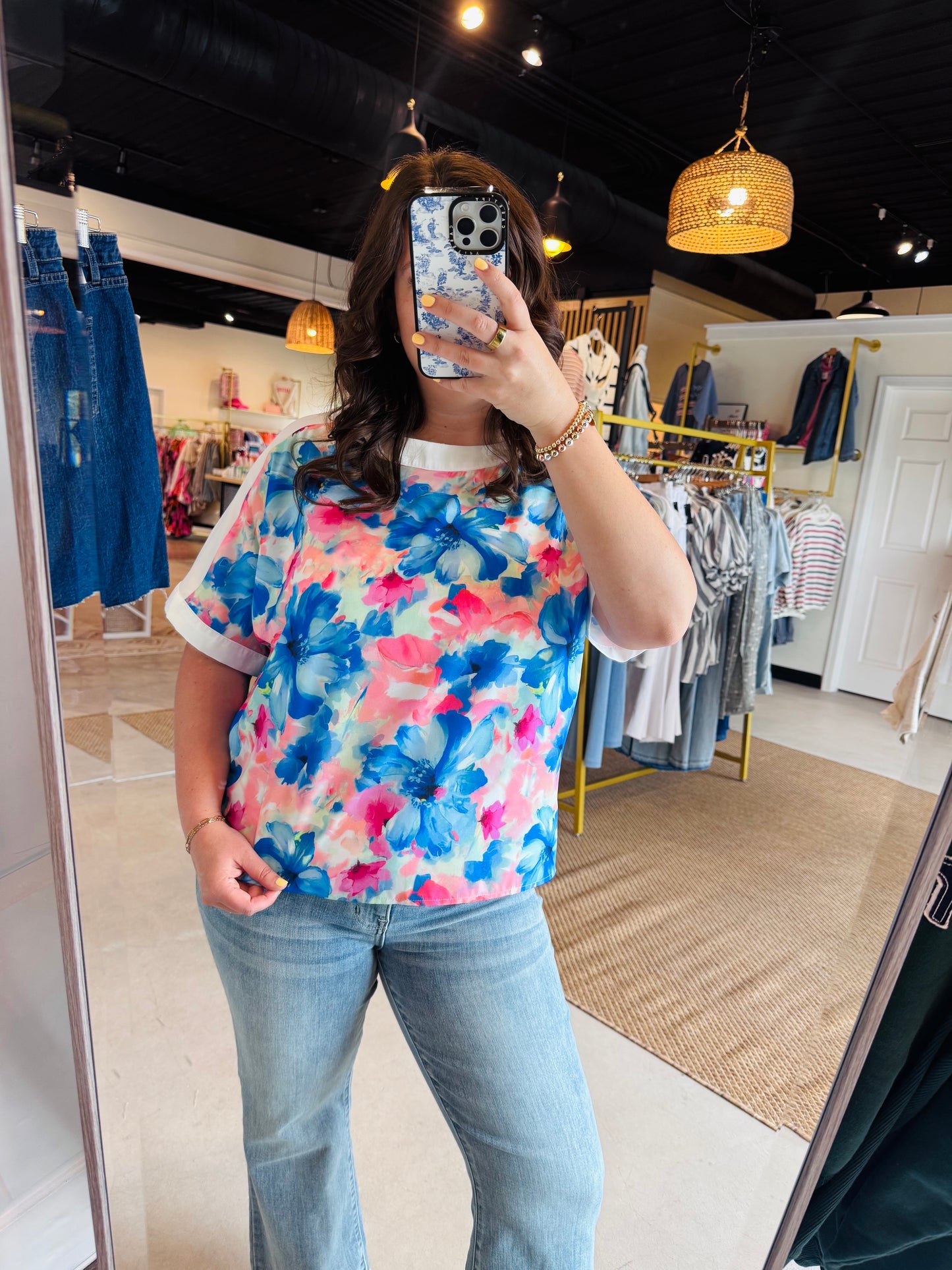 Brushstroke Blooms Floral Top