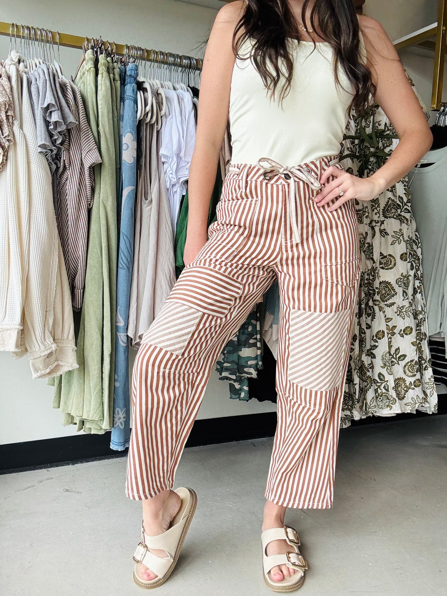 Easel Striped Twill Pants