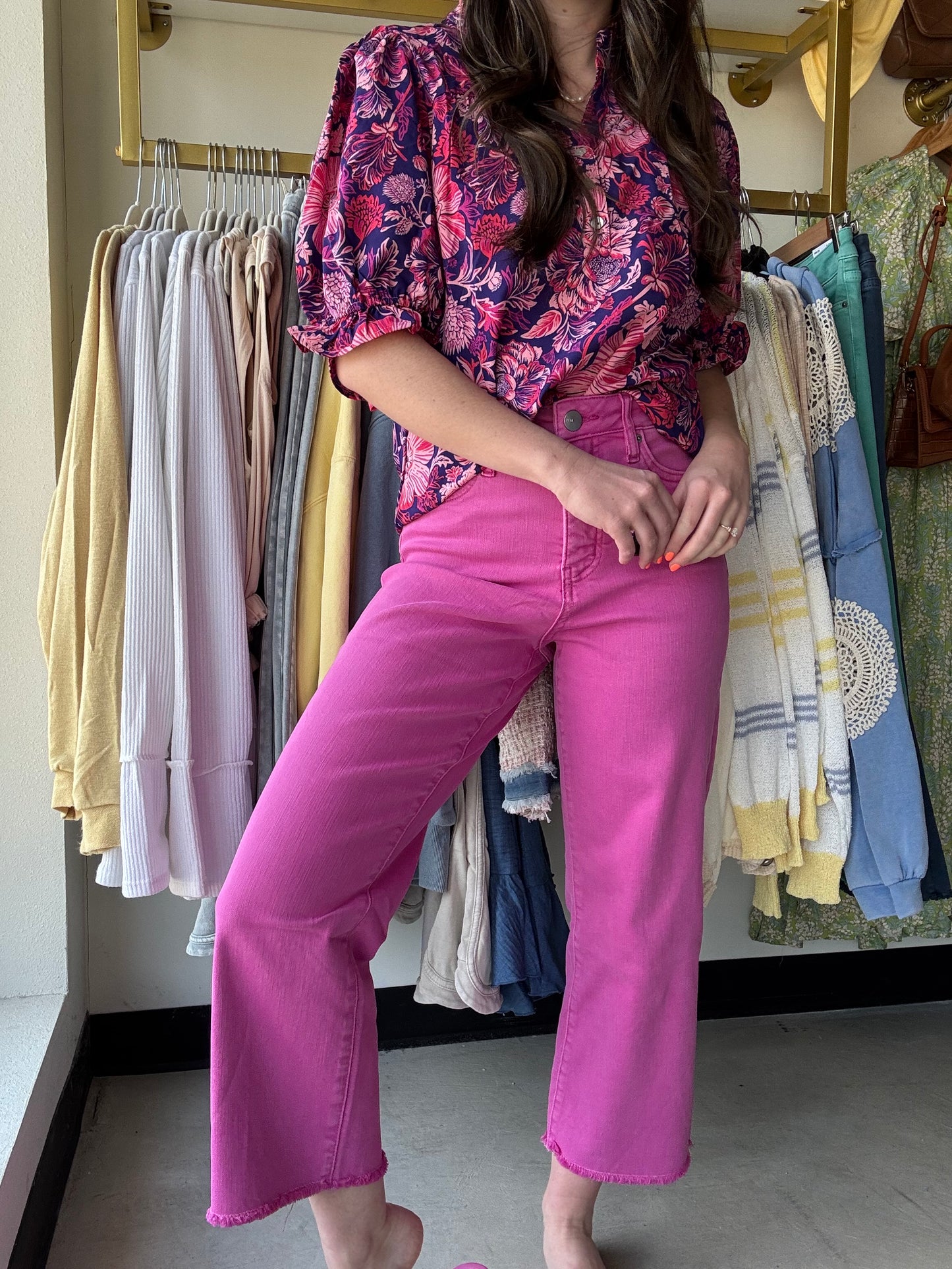 Pink Rouge Cropped Chloe Denim - RFM