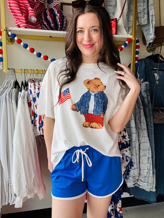 Patriotic Tommy Bear Top