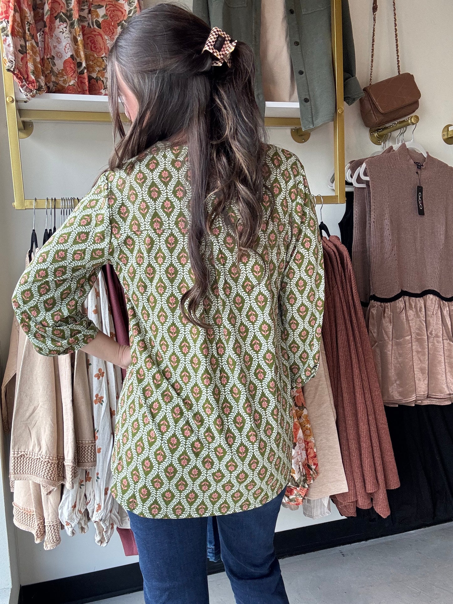 Pink Flower Motif Lizzy Top