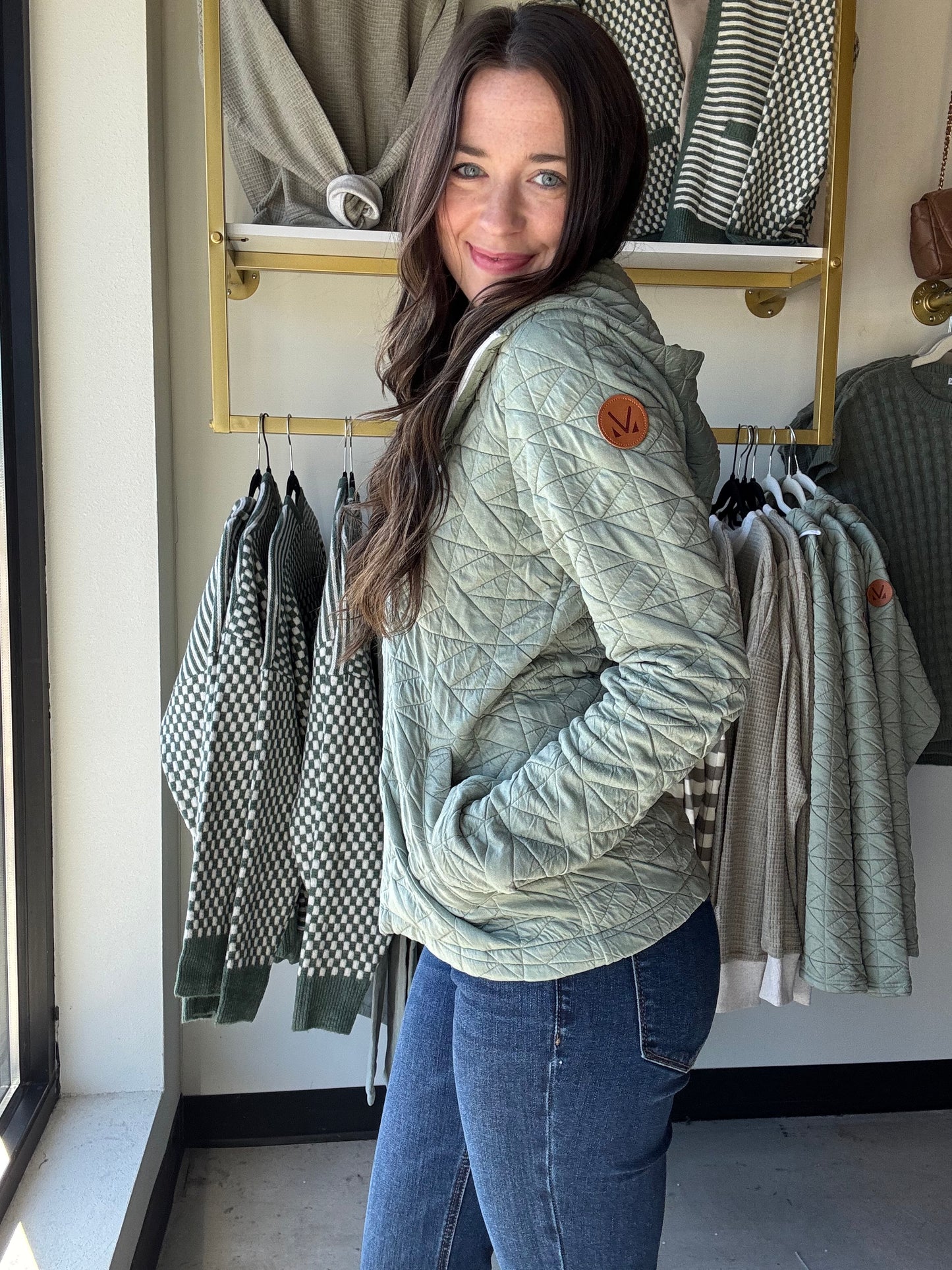 Sage Geometric Full Sleeve Hoodie