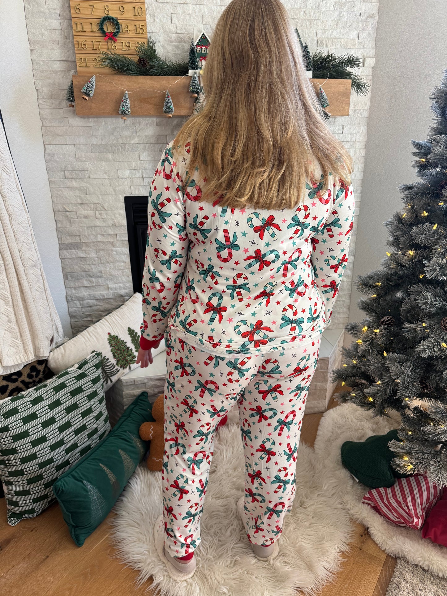 Candy Cane Bows PJ Set