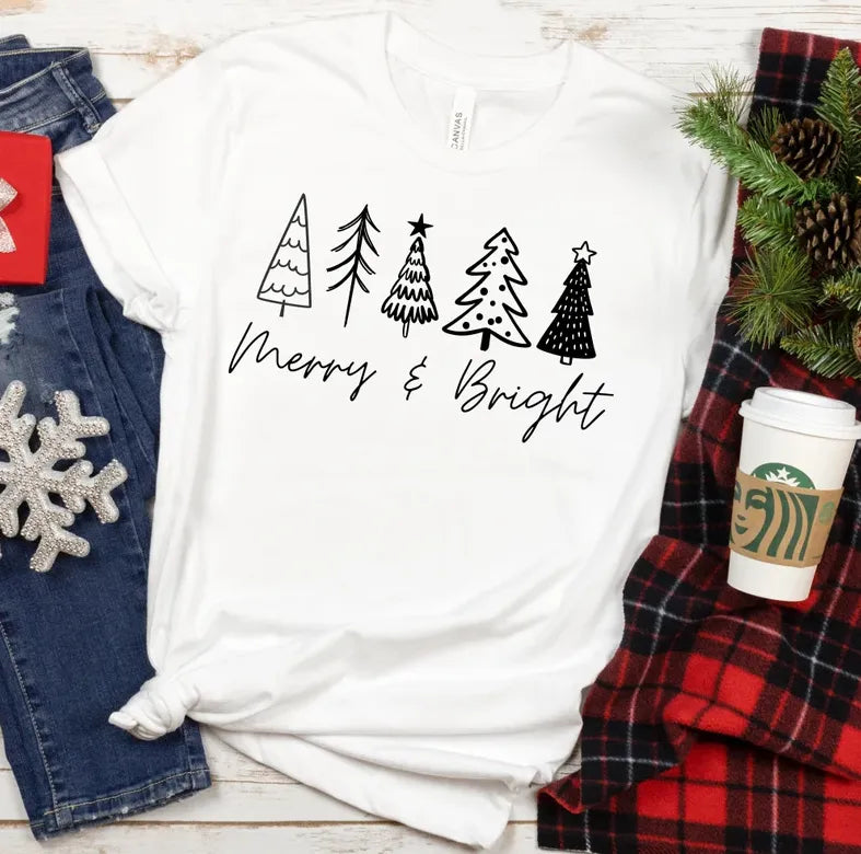 Black and White Christmas Tee