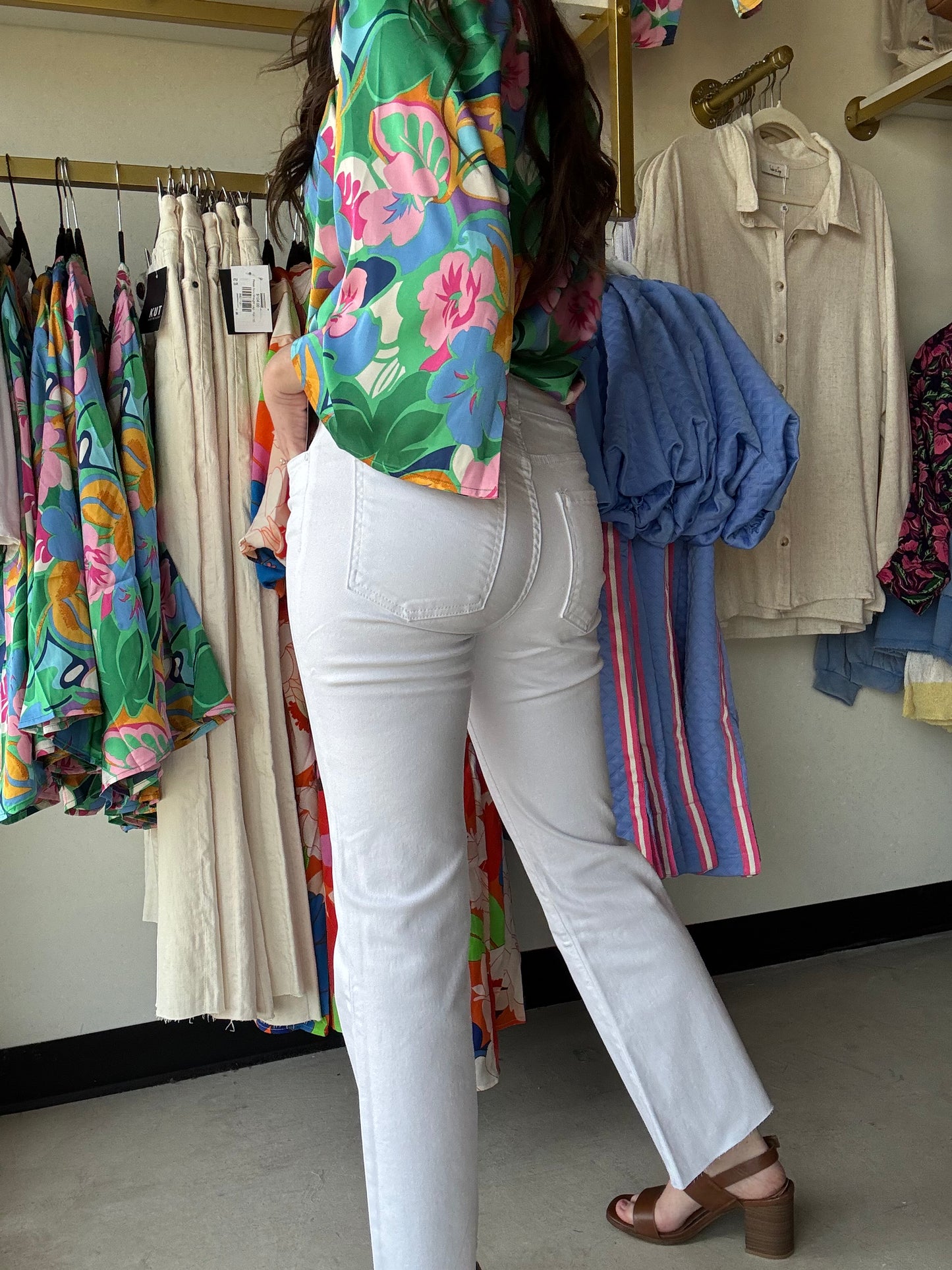 Optic White Kelsey Flare - Kut