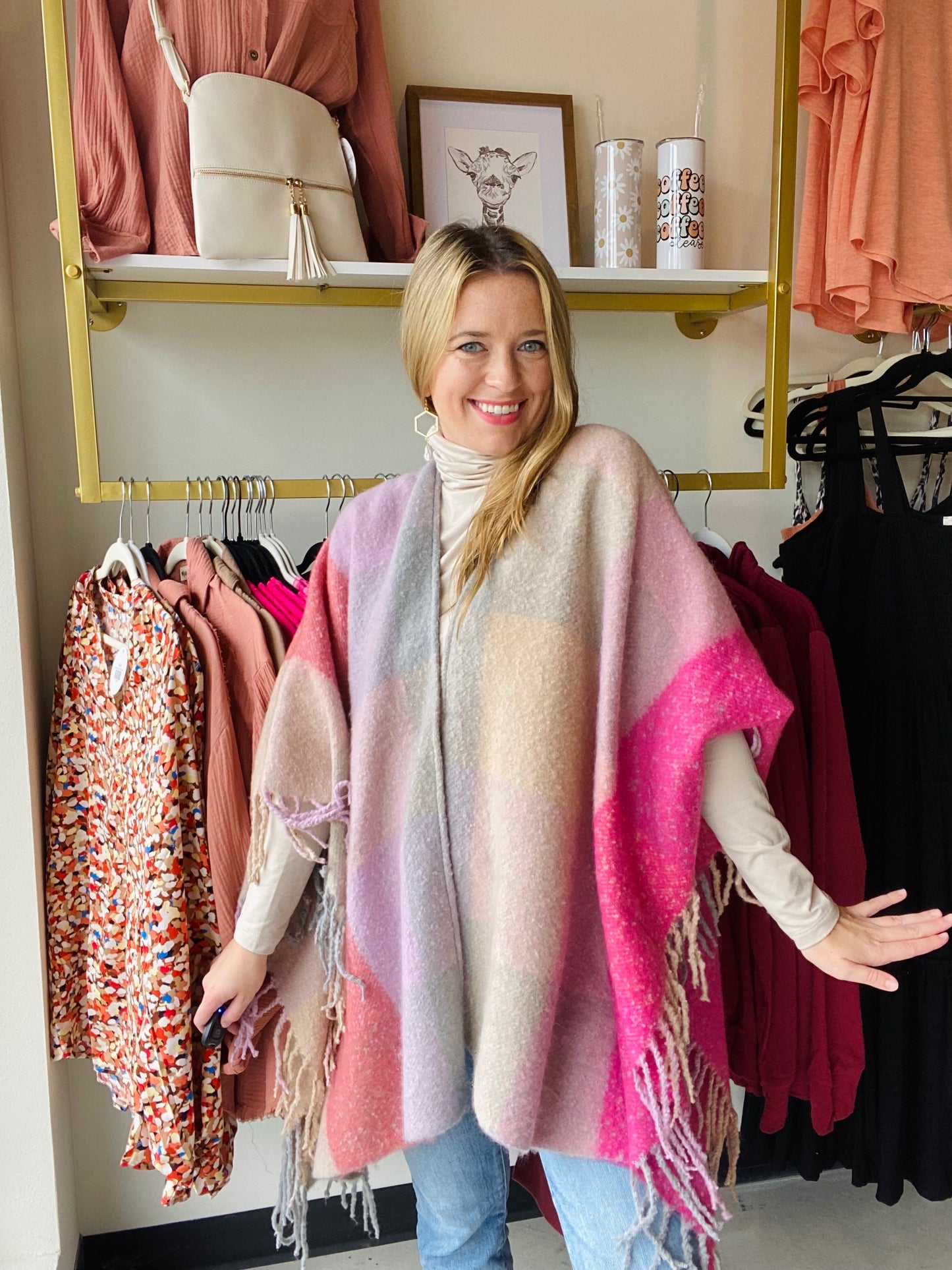 Pink and Lavender Tassel Kimono