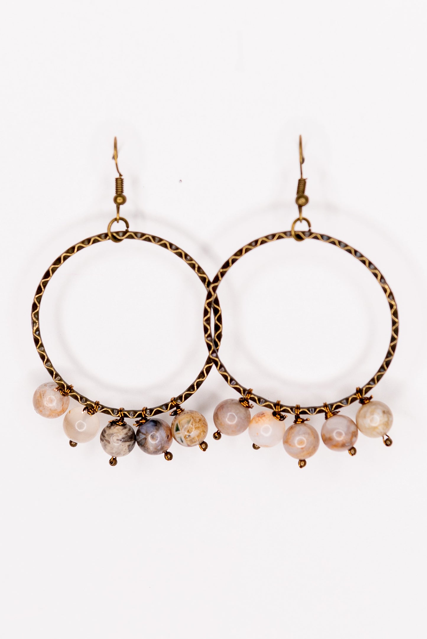Rosetta Bamboo Agate Earrings