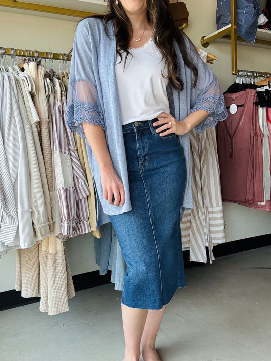 Dark Denim Midi Skirt - Judy Blue