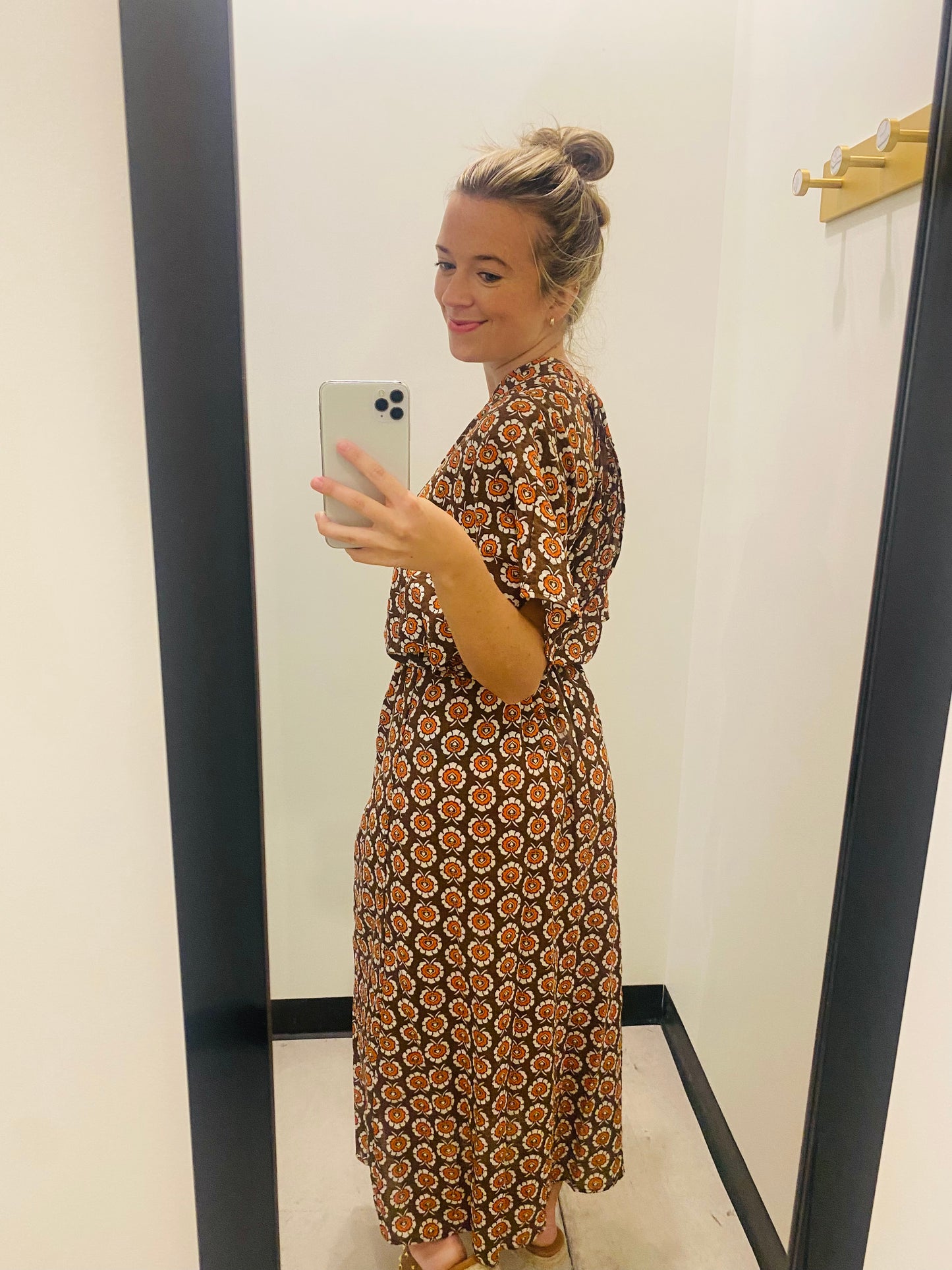 Geographic Printed Midi Dress