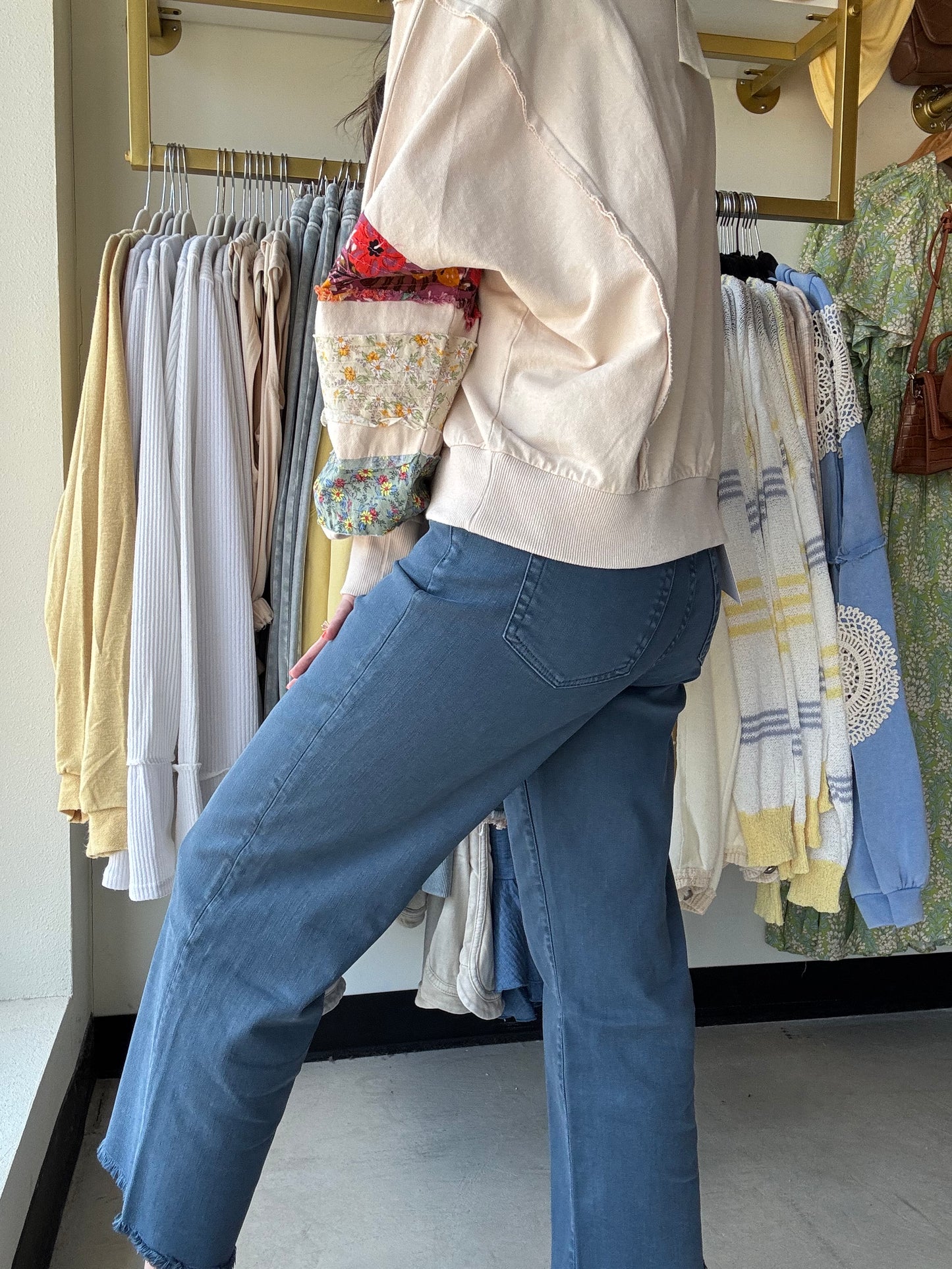 Slate Cropped Chloe Denim - RFM