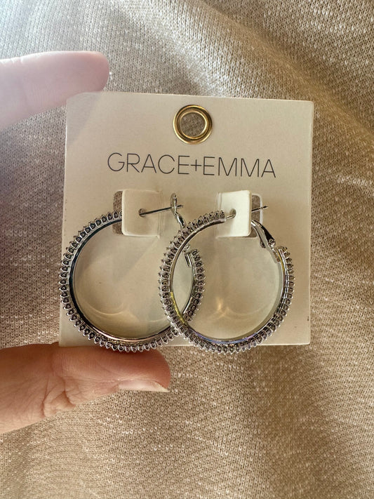 Silver Glow Hoop Earrings