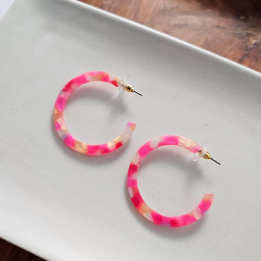 Camy Hoops- Tropical Pink