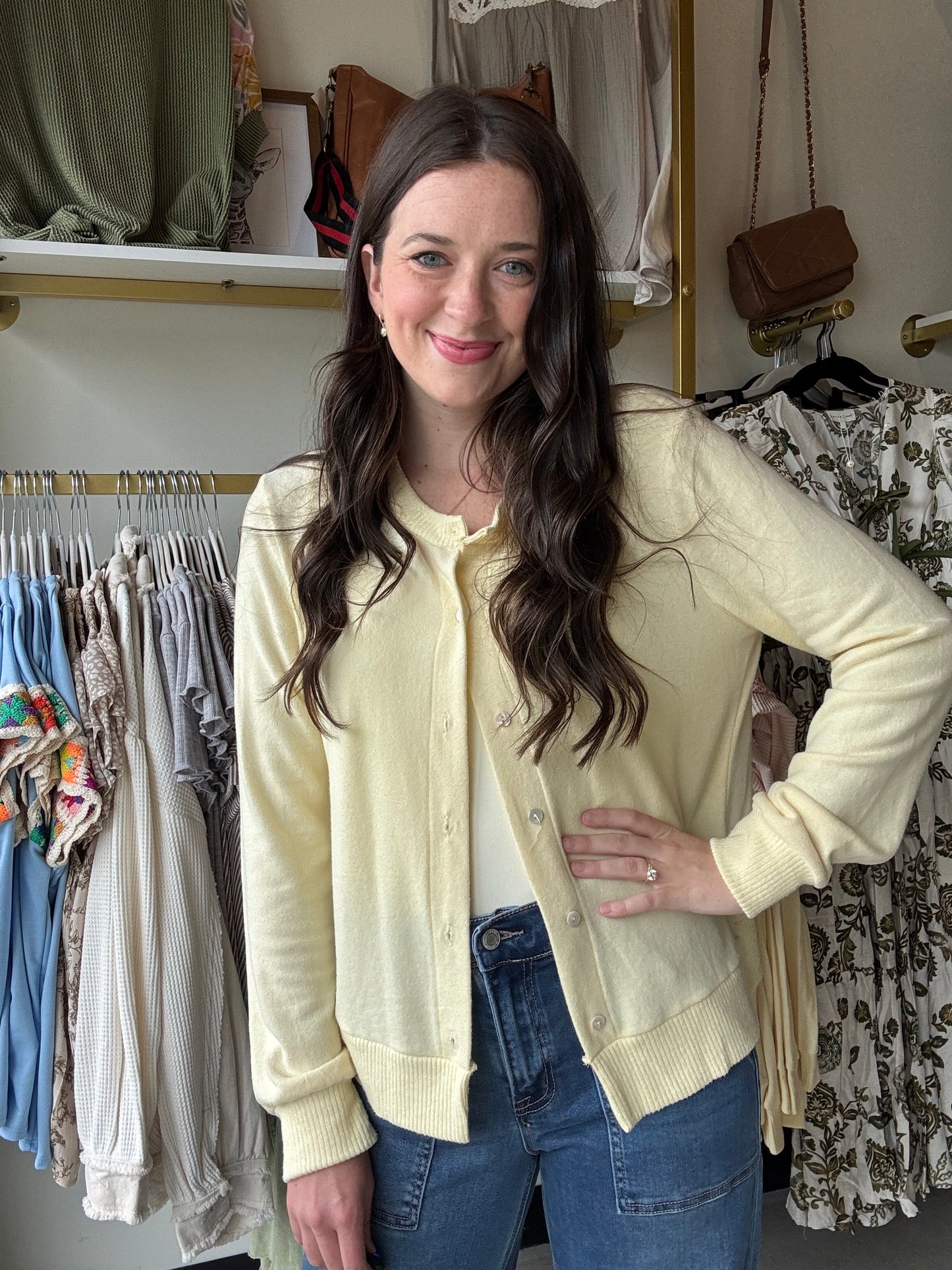 Pastel Yellow Sweater Cardi