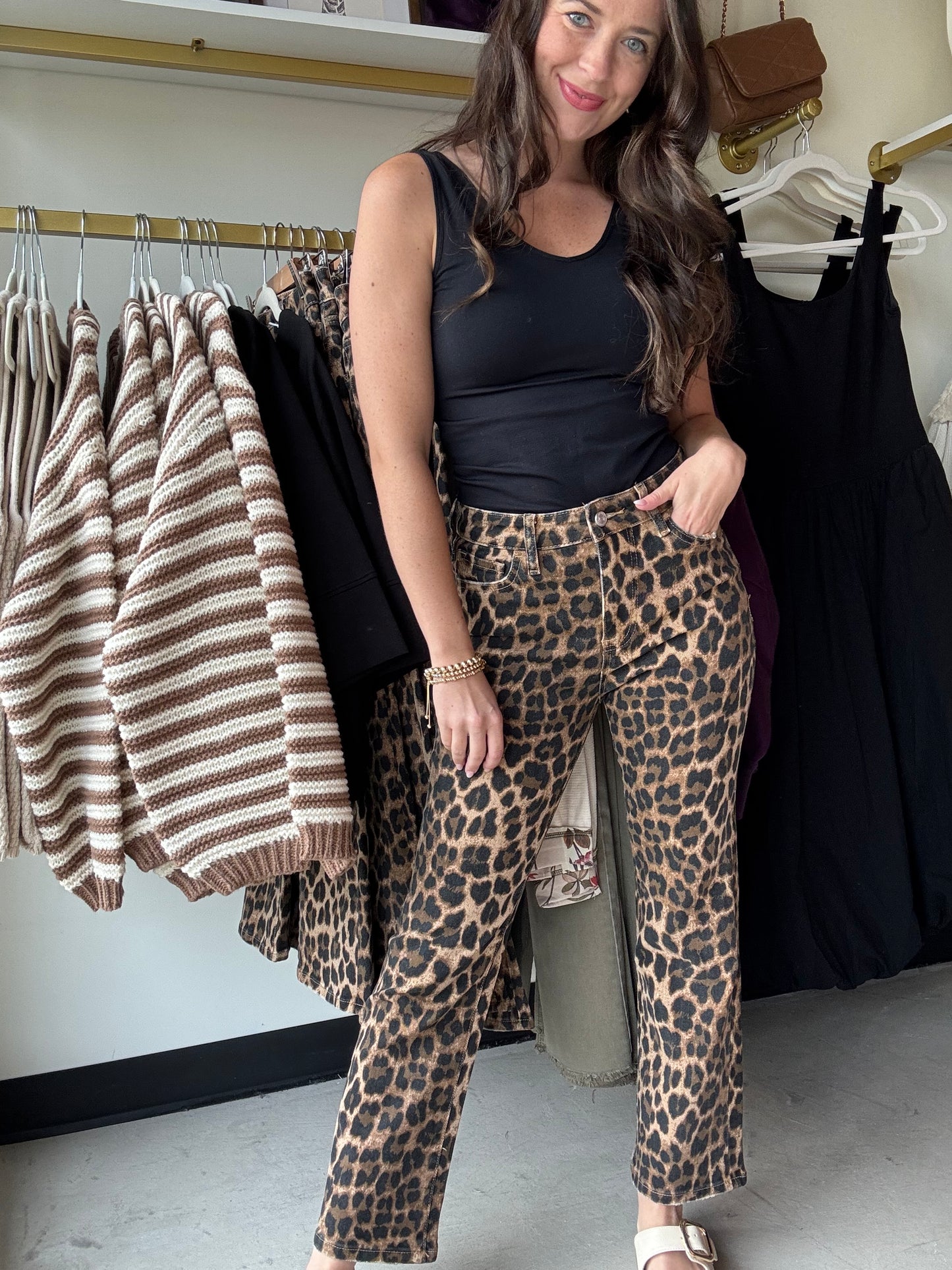 Leopard Kick Flare Jeans - Lovervet