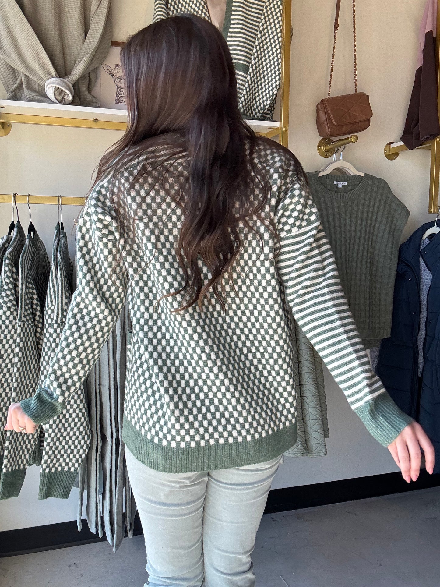 Dark Sage Asymmetrical Cardigan