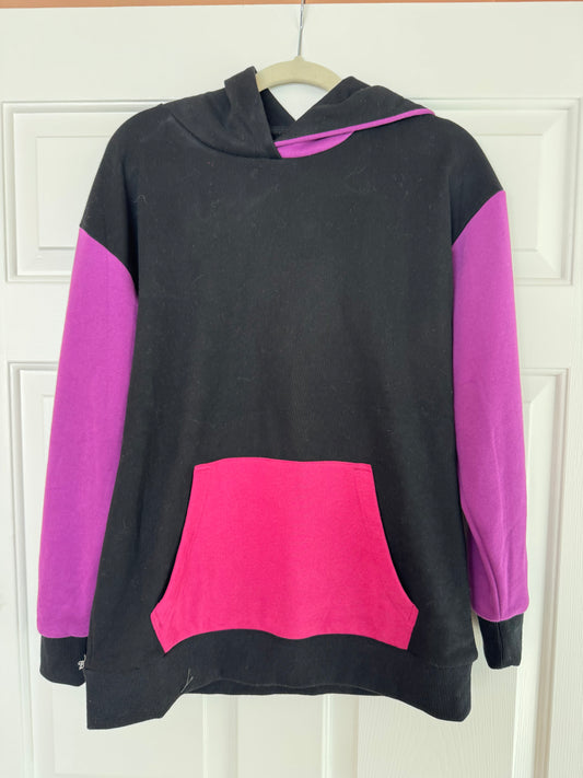 Purple & Black Color Block Hoodie