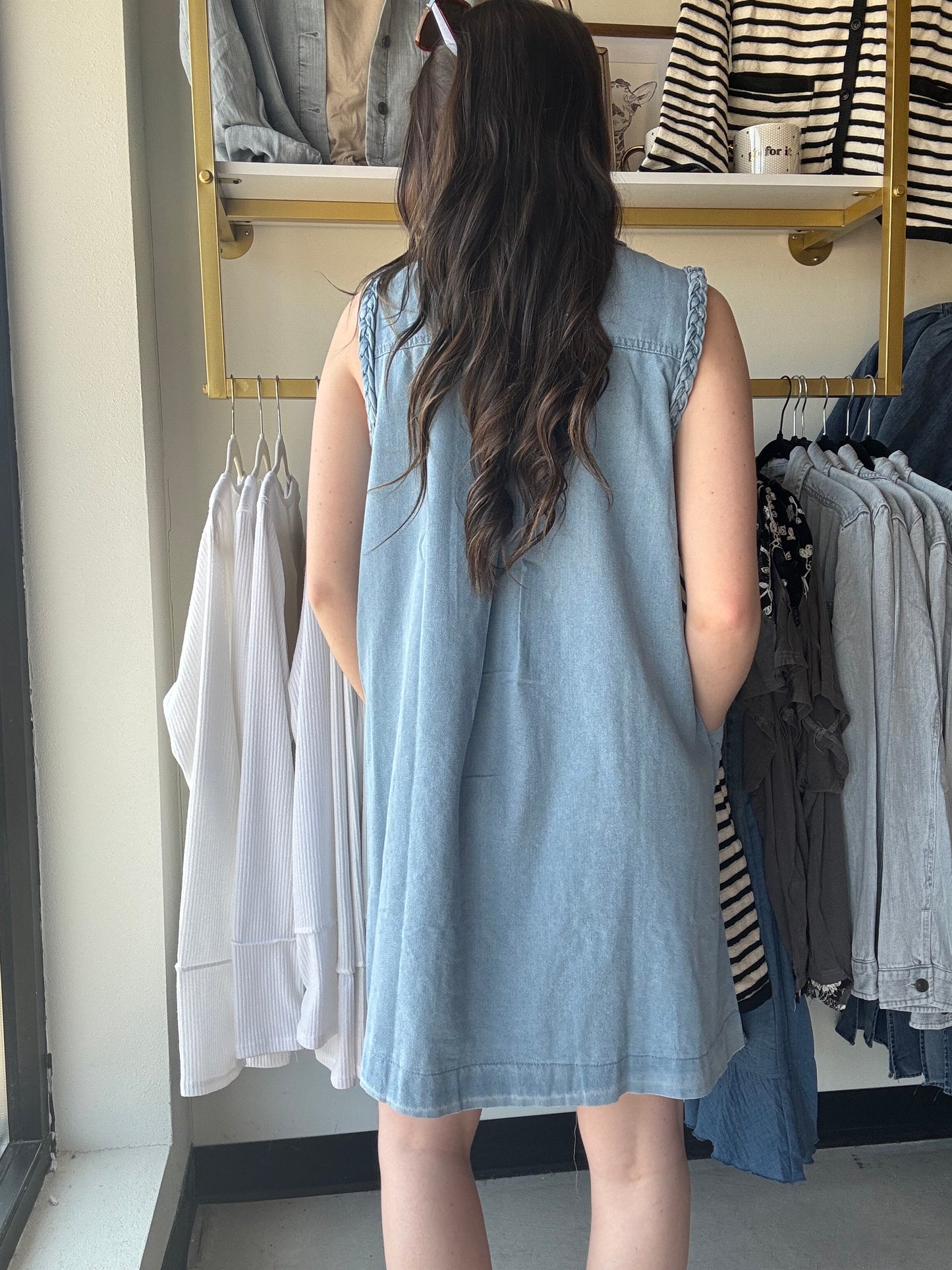 Light Denim Braided Dress