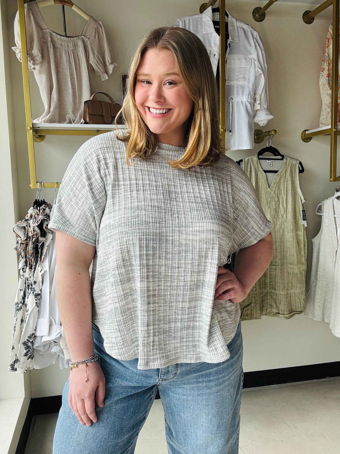 Heather Grey Dolman Tee