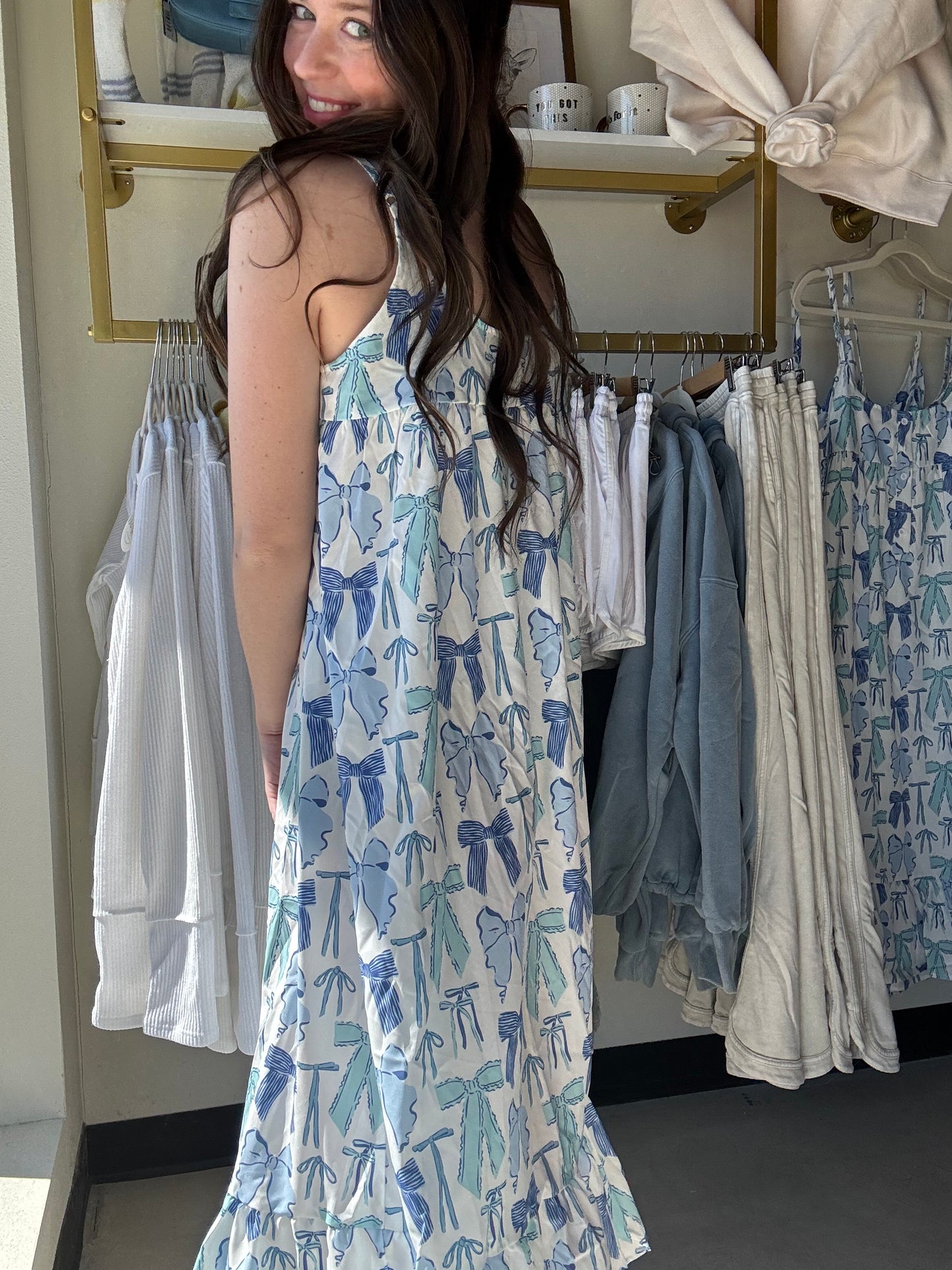 Blue Bows Caroline Night Dress