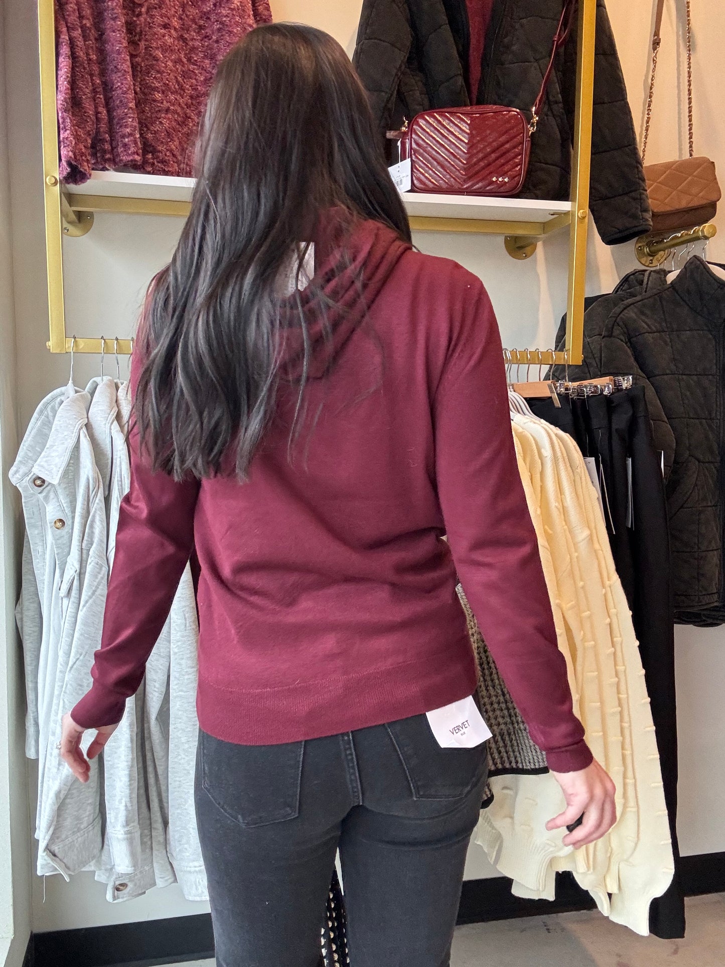 Burgundy Sweater Hoodie