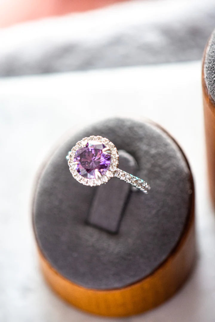 Veda Round Cut Purple Ring