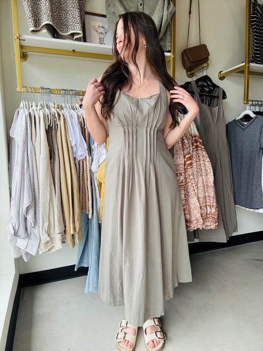 Thyme Woven Pin-Tuck Dress