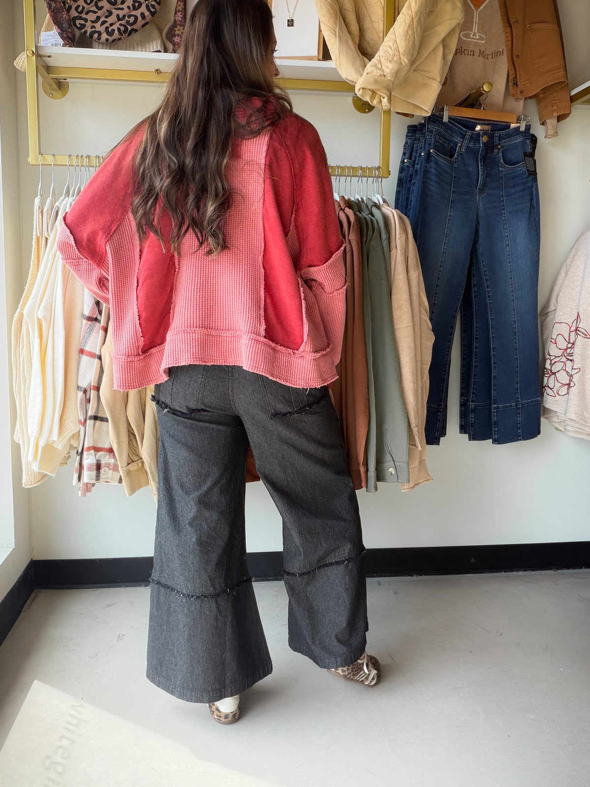 Black Fringe Wide Leg Pants