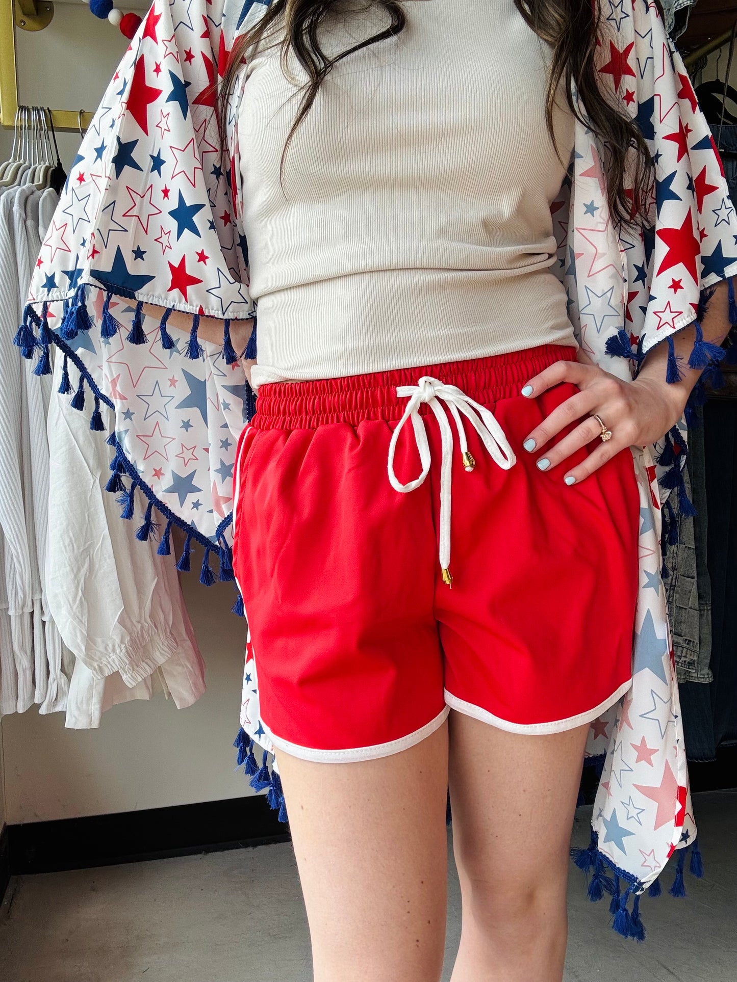 Red & White Everyday Shorts