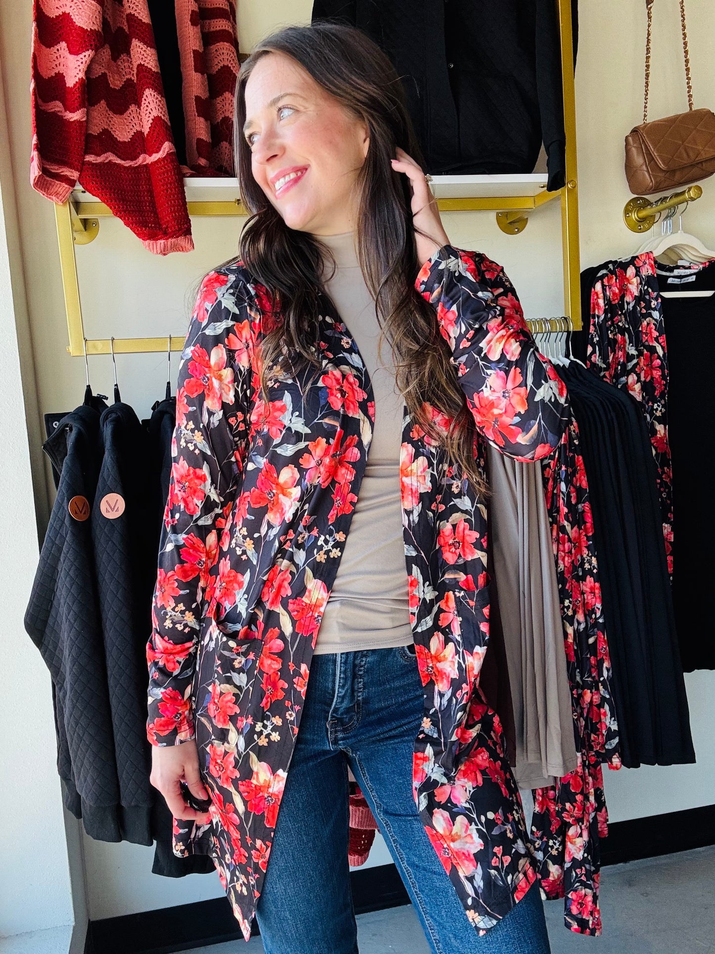 Sunset Floral Classic Cardigan