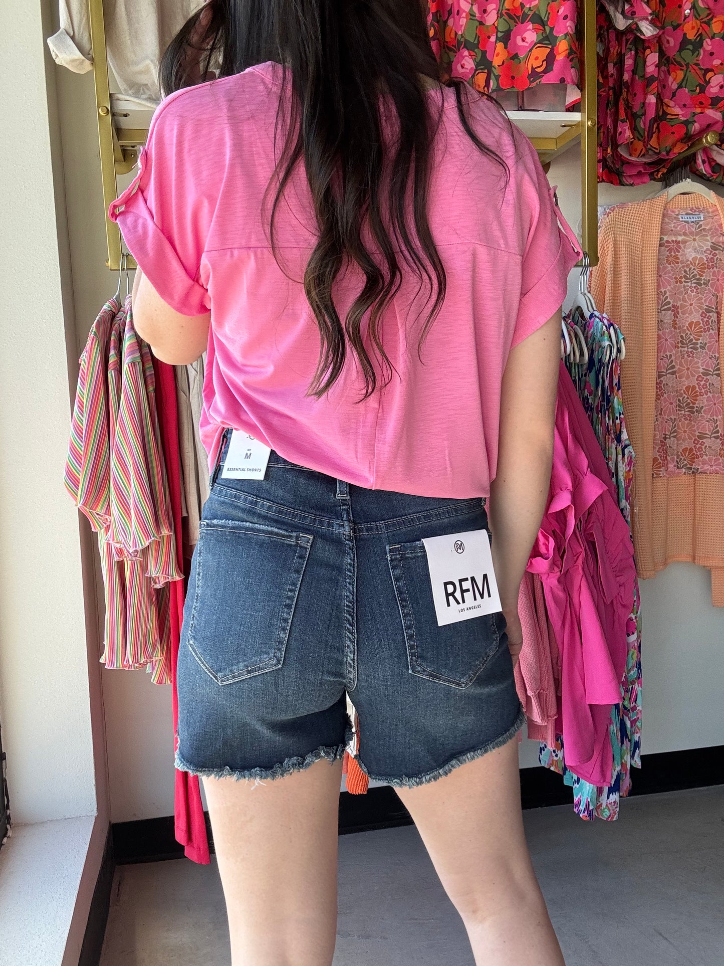 Essential Fray Hem Denim Shorts