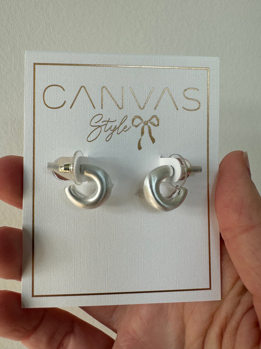 Alison Hoop Earrings - Satin Silver
