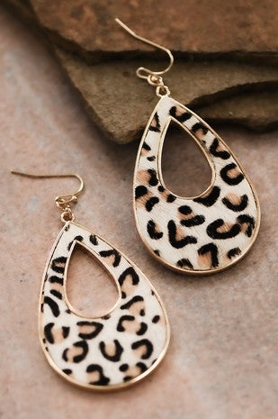 Leopard Print Leather Earrings