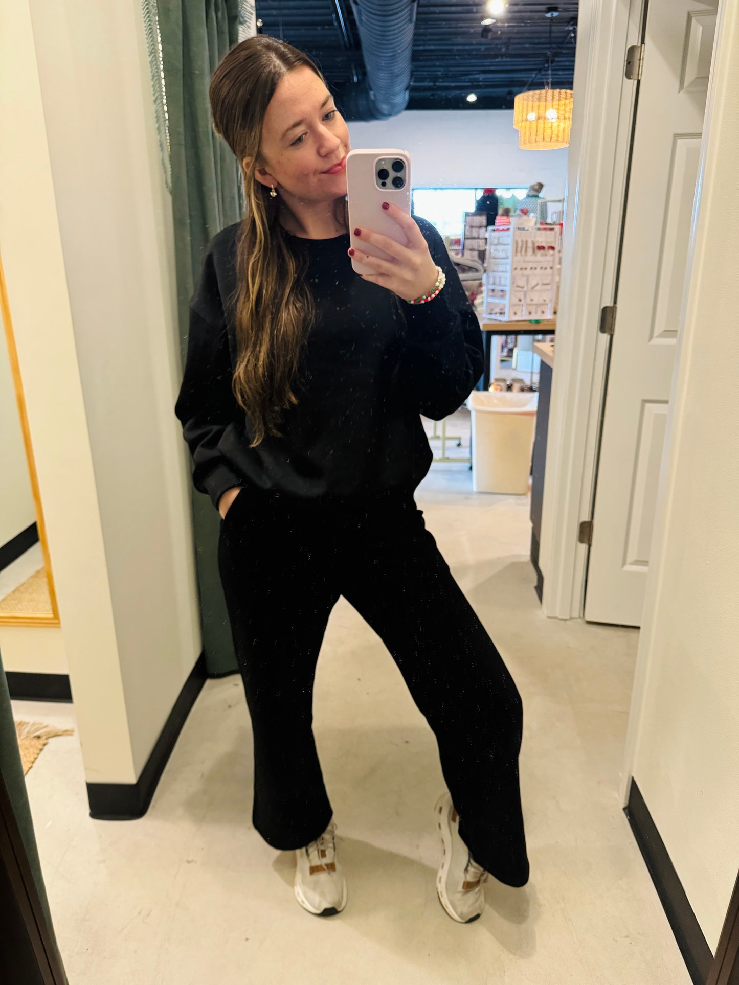 Black Cropped Straight Leg Pants