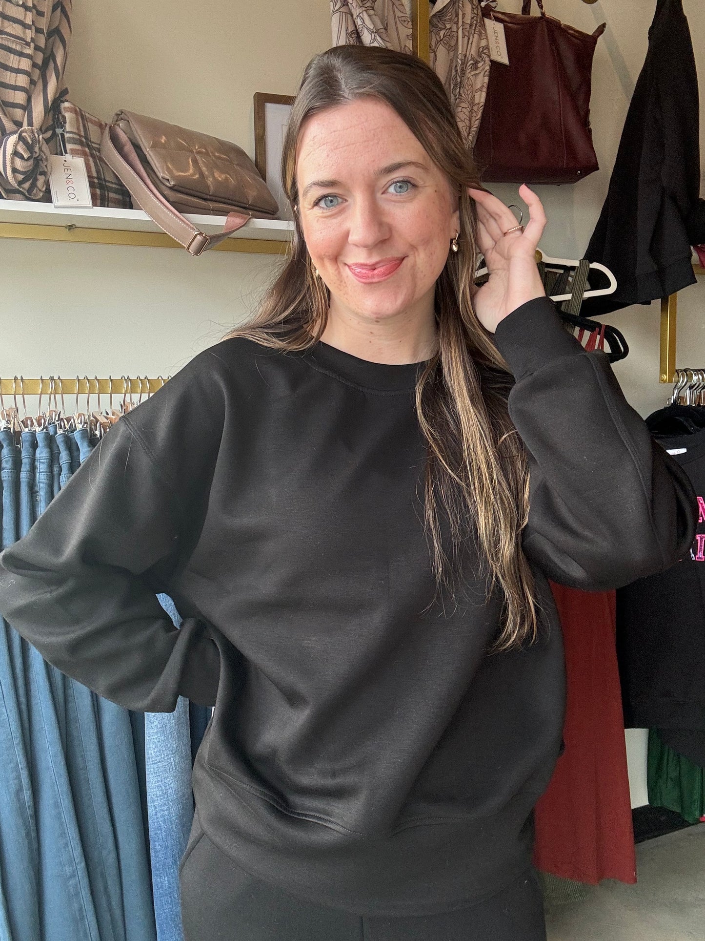 Black Scuba Crewneck Sweatshirt