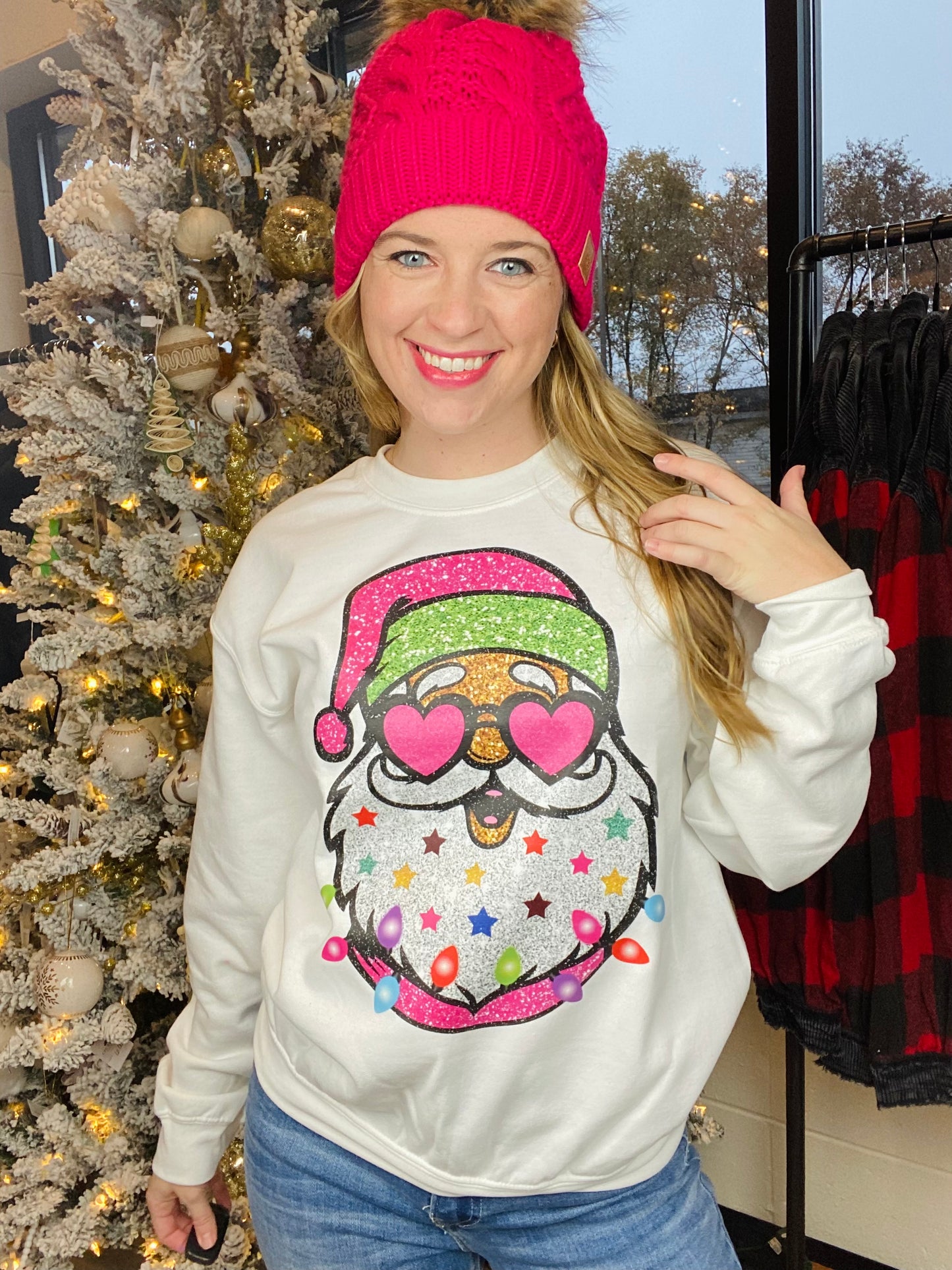 White Diva Santa Crewneck
