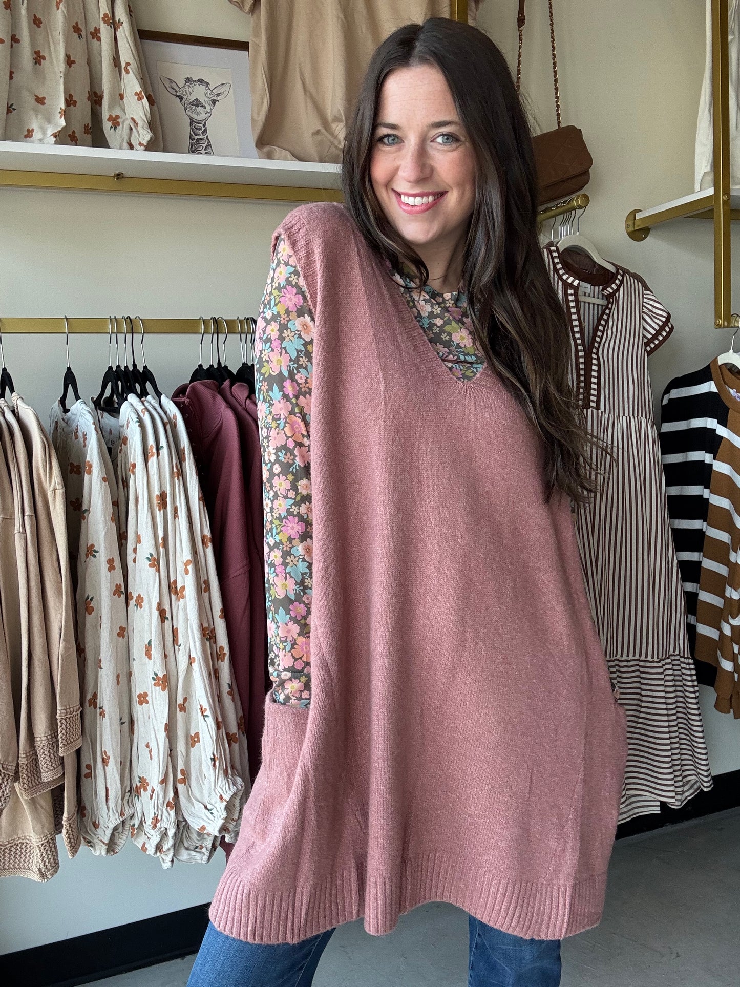 Rose Tunic Sweater Vest