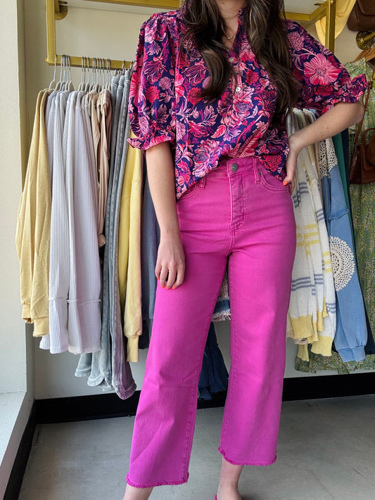 Pink Rouge Cropped Chloe Denim - RFM