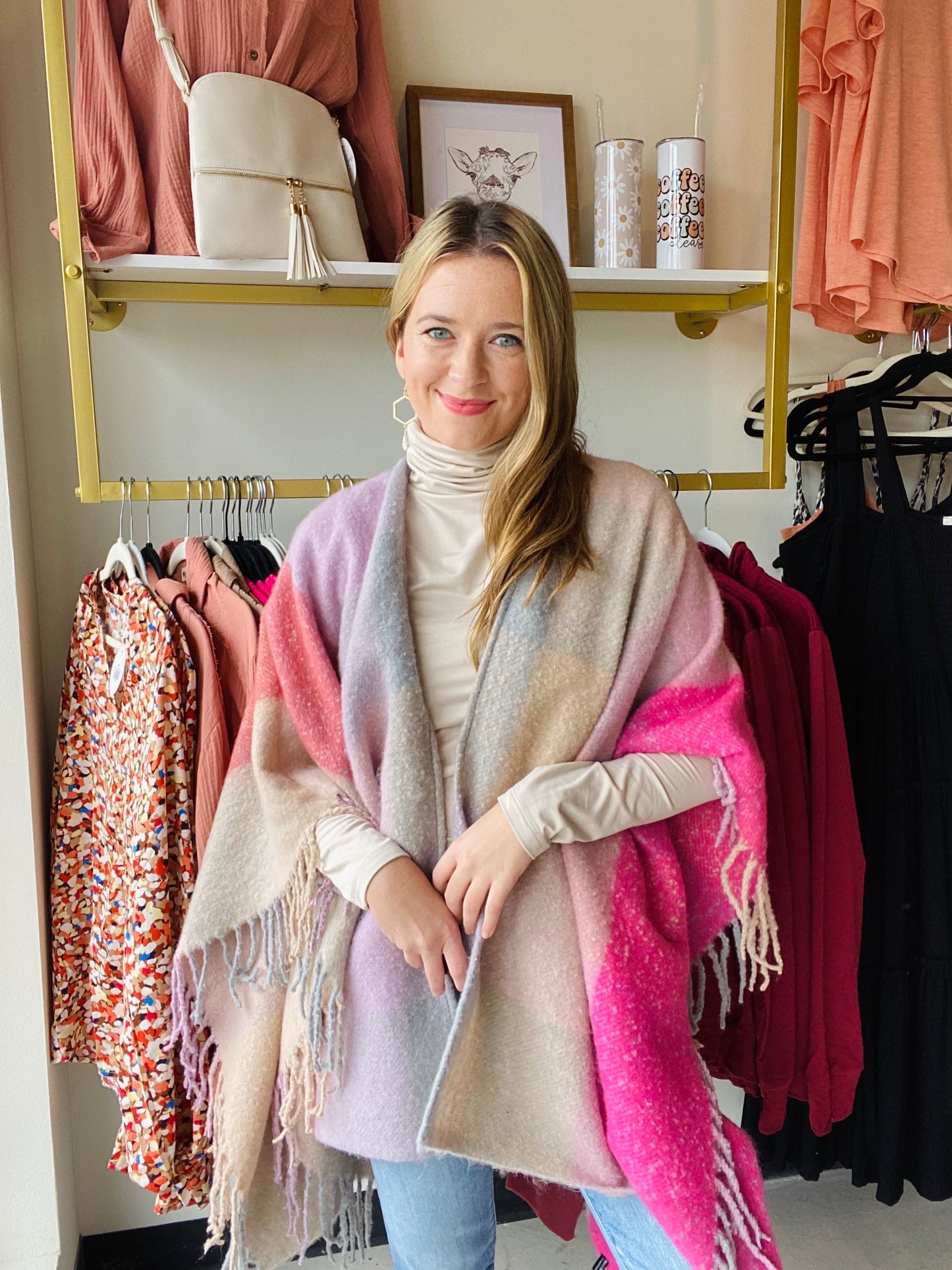 Pink and Lavender Tassel Kimono