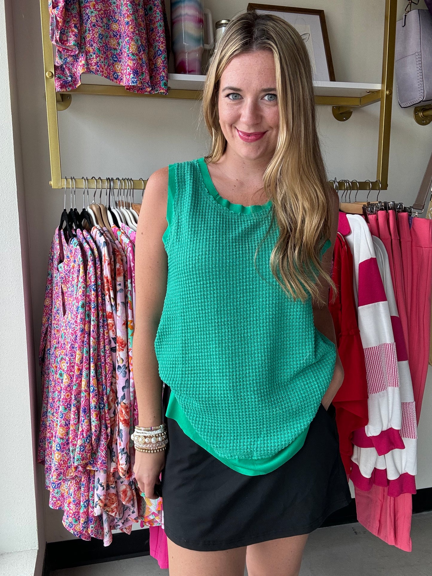 Sydney Breezy Day Tank - Hunter Green