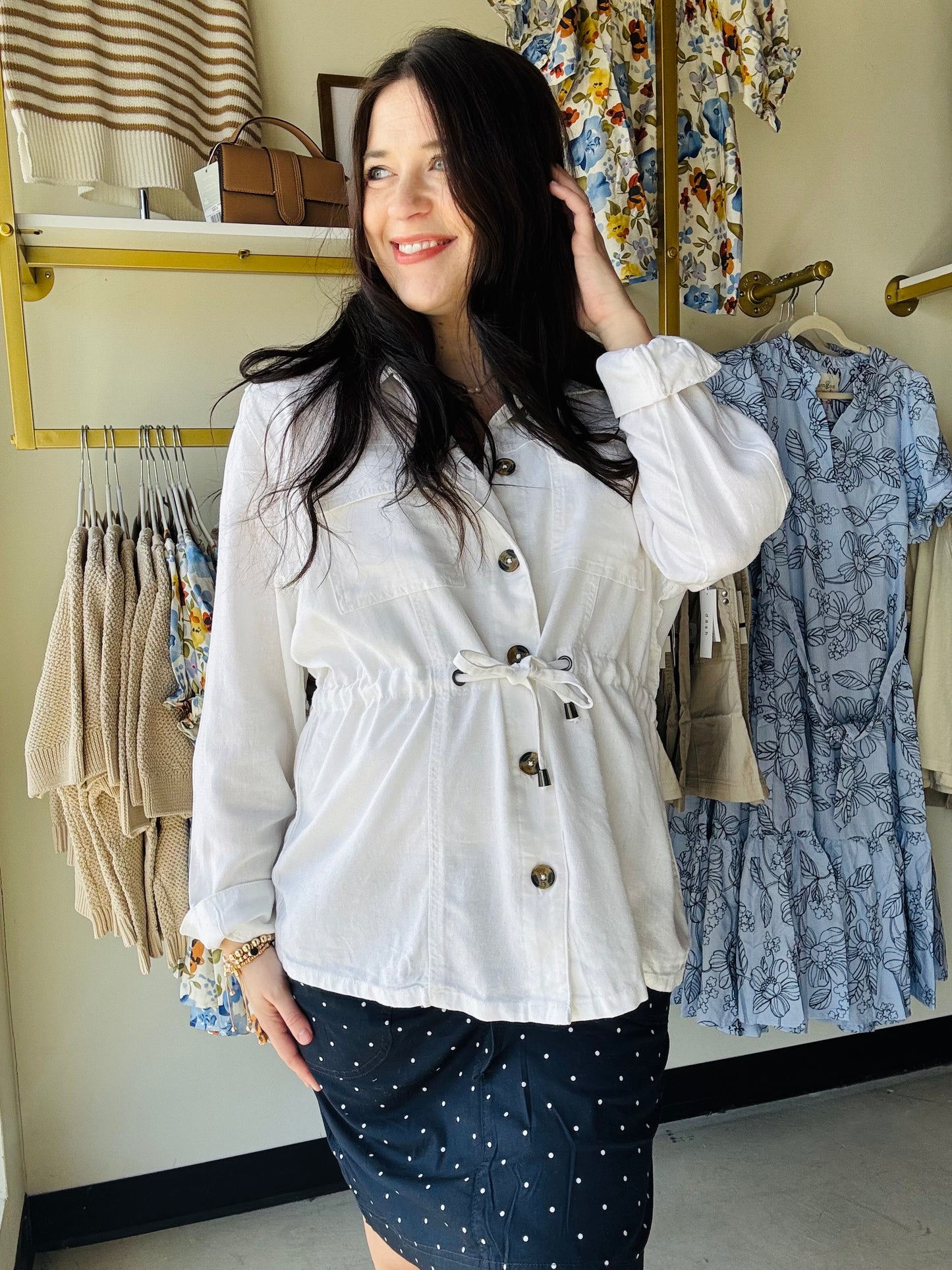 Sharon Navy Dots Skort