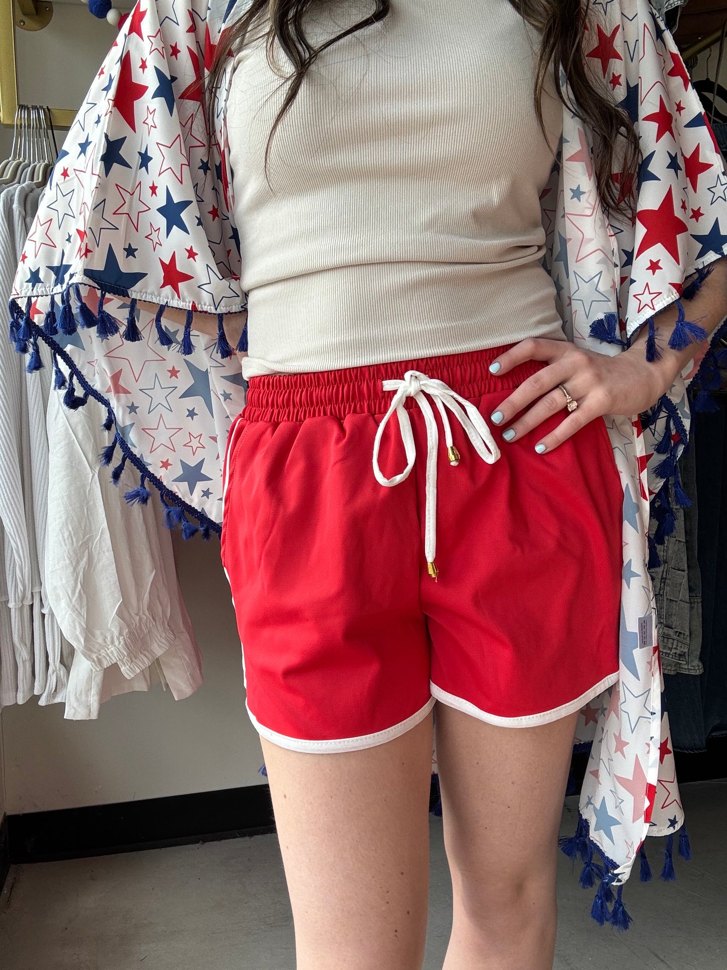 Red & White Everyday Shorts