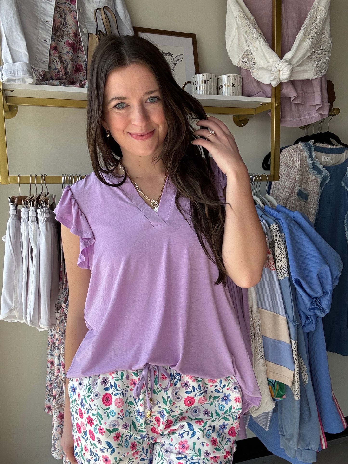 Lovely Lilac Flutter Top